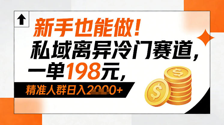 新手也能做！私域离异冷门赛道，一单198，精准人群日入1k+-心语项目网