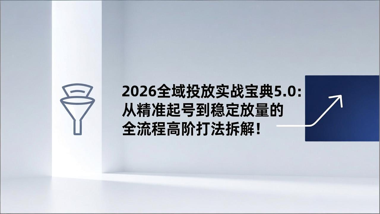 2026全域投放实战宝典5.0：从精准起号到稳定放量的全流程高阶打法拆解！-心语项目网