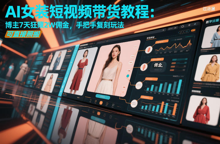 AI女装短视频带货教程：博主7天狂賺2W佣金，手把手复刻玩法，可直接照搬-心语项目网