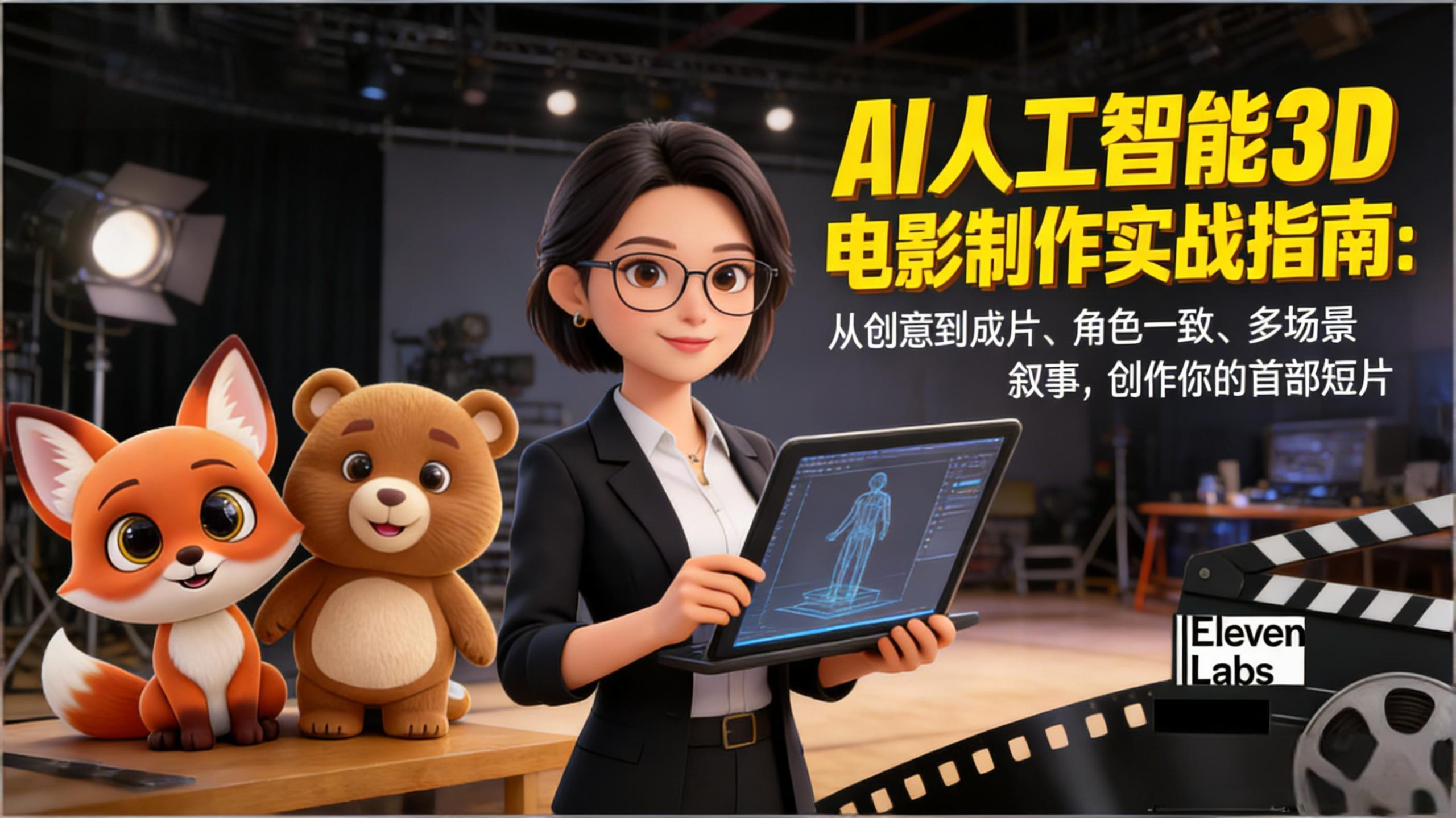AI人工智能3D电影制作实战指南:从创意到成片、角色一致、多场景叙事,创作你的首部短片-心语项目网