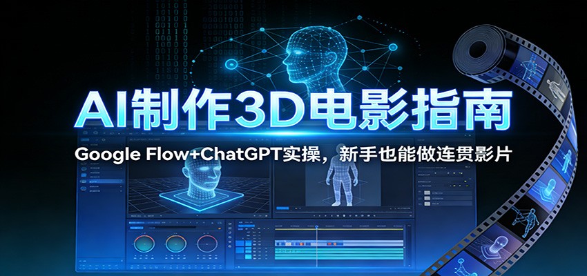 AI制作3D电影指南：Google Flow+ChatGPT实操，新手也能做连贯影片-心语项目网