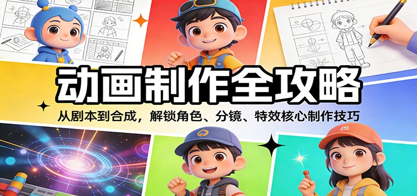 动画制作全攻略：从剧本到合成，解锁角色、分镜、特效核心制作技巧-心语项目网