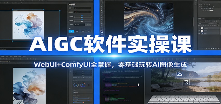 AIGC软件实操课：WebUI+ComfyUI全掌握，零基础玩转AI图像生成-心语项目网