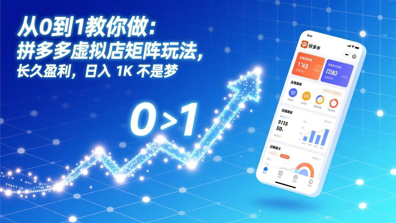 从0到1教你做：拼多多虚拟店矩阵玩法，长久盈利，日入 1K 不是梦-心语项目网
