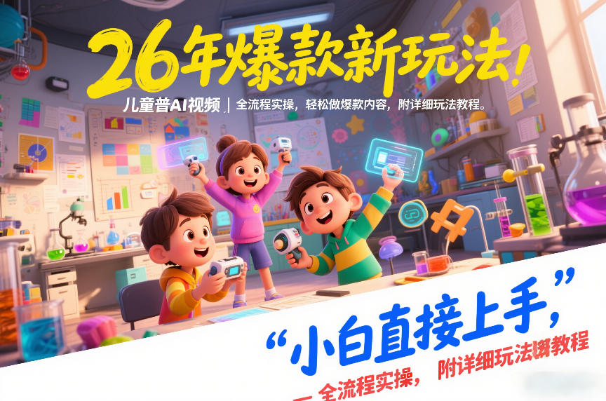 26年爆款新玩法，儿童科普AI视频，全流程实操，轻松做爆款内容，小白直接上手，附详细玩法教程-心语项目网
