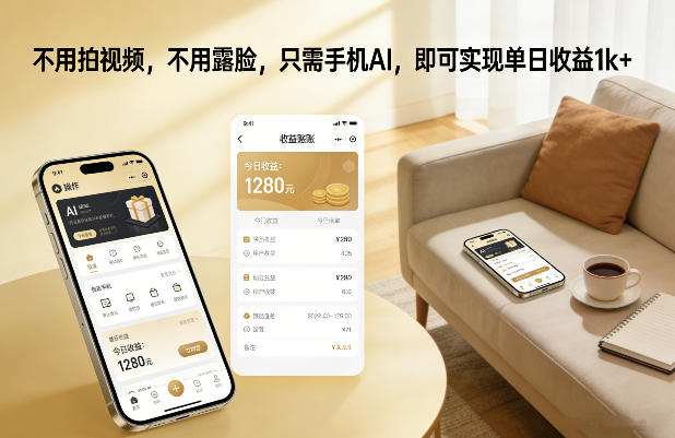 不用拍视频，不用露脸，只需手机AI，即可实现单日收益1k+【揭秘】-心语项目网