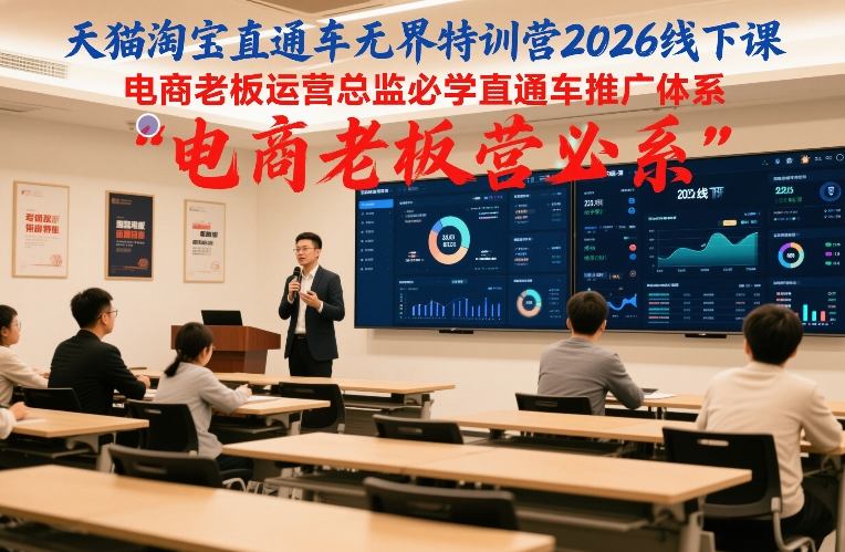 天猫淘宝直通车无界特训营2026线下课，电商老板运营总监必学直通车推广体系-心语项目网