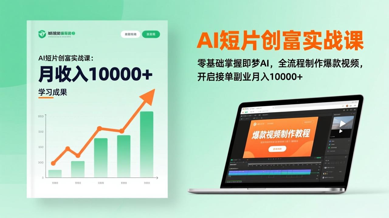 AI短片创富实战课：零基础掌握即梦AI，全流程制作爆款视频，开启接单副业月入10000+(更新-心语项目网