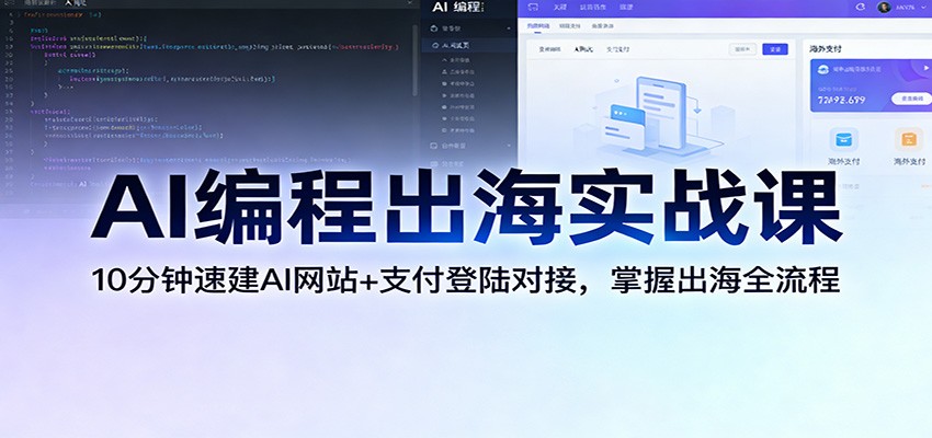 AI编程出海实战课：10分钟速建AI网站+支付登陆对接，掌握出海全流程-心语项目网