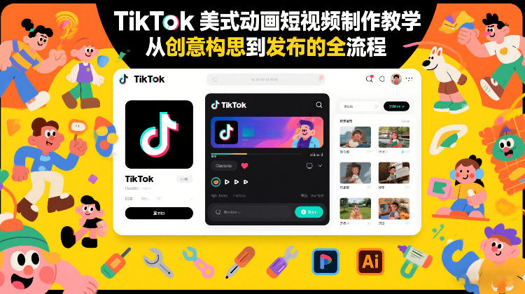TikTok美式动画短视频制作教学，从创意构思到发布的全流程-心语项目网