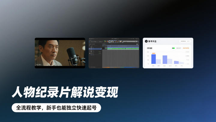 人物纪录片解说变现，全流程教学，新手也能独立快速起号-心语项目网