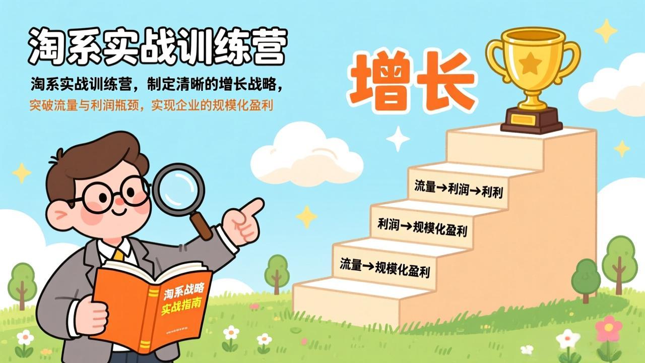 淘系实战训练营，制定清晰的增长战略，突破流量与利润瓶颈，实现企业的规模化盈利-心语项目网