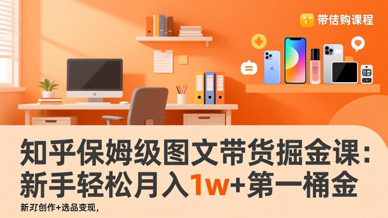 知乎保姆级图文带货掘金课：账号打造+爆文创作+选品变现，新手轻松月入1w+第一桶金-心语项目网