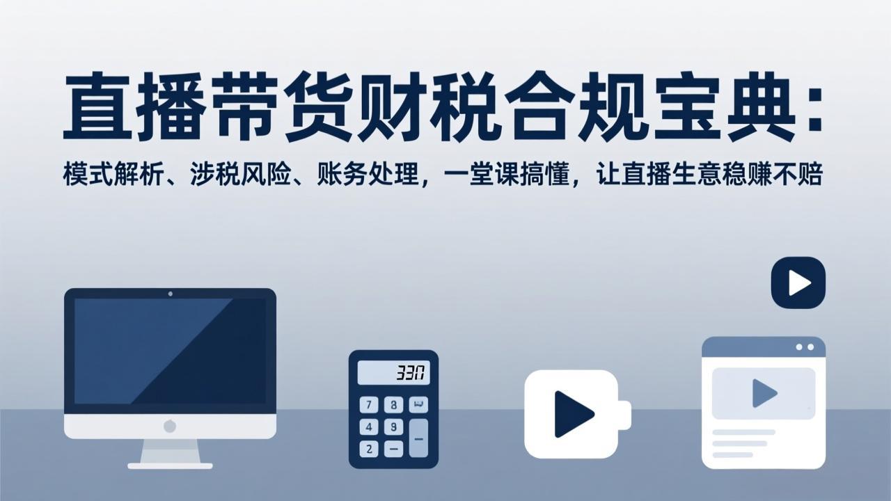 直播带货财税合规宝典：模式解析、涉税风险、账务处理，一堂课搞懂，让直播生意稳赚不赔-心语项目网
