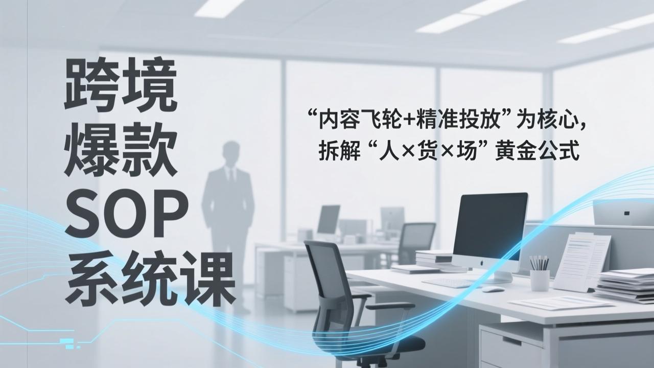 跨境爆款SOP系统课，“内容飞轮+精准投放”为核心，拆解“人×货×场”黄金公式-心语项目网