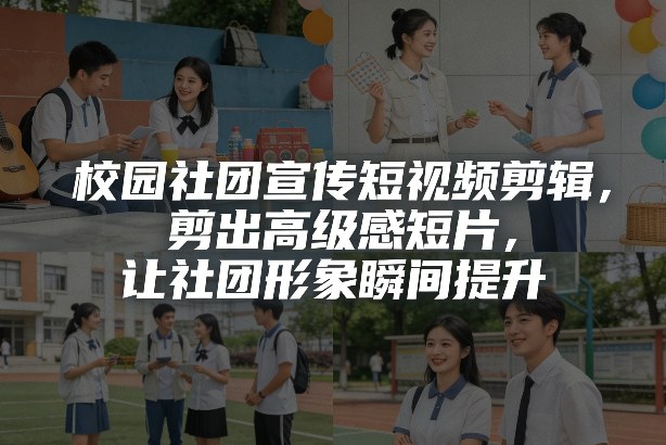 校园社团宣传短视频剪辑，剪出高级感短片，让社团形象瞬间提升-心语项目网