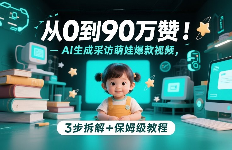从0到90万赞：AI生成采访萌娃爆款视频，3步拆解+保姆级教程-心语项目网