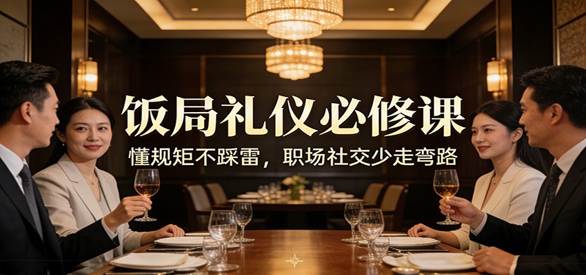 公众号收费文章：《饭局礼仪必修课：懂规矩不踩雷，职场社交少走弯路》-心语项目网