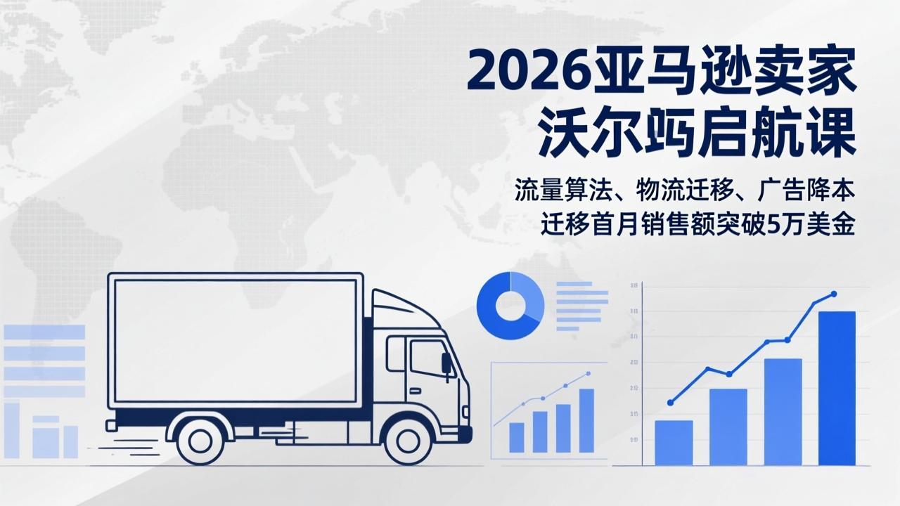 2026亚马逊卖家沃尔玛启航课，流量算法、物流迁移、广告降本，迁移首月销售额突破5万美金-心语项目网