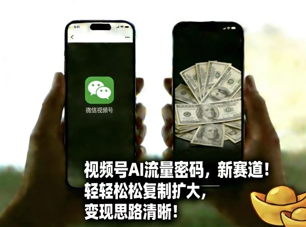 视频号AI流量密码新赛道，轻轻松松复制扩大，变现思路清晰-心语项目网