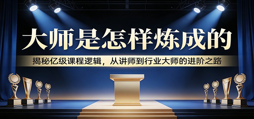 大师是怎样炼成的:揭秘亿级课程逻辑,从讲师到行业大师的进阶之路-心语项目网