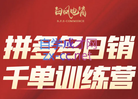 白凤电商·拼多多日销千单训练营(更新2月)-心语项目网
