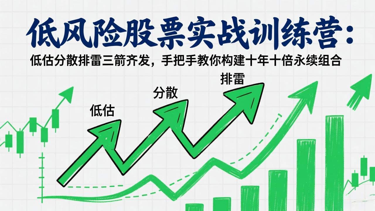 低风险股票实战训练营：低估分散排雷三箭齐发，手把手教你构建十年十倍永续组合-心语项目网