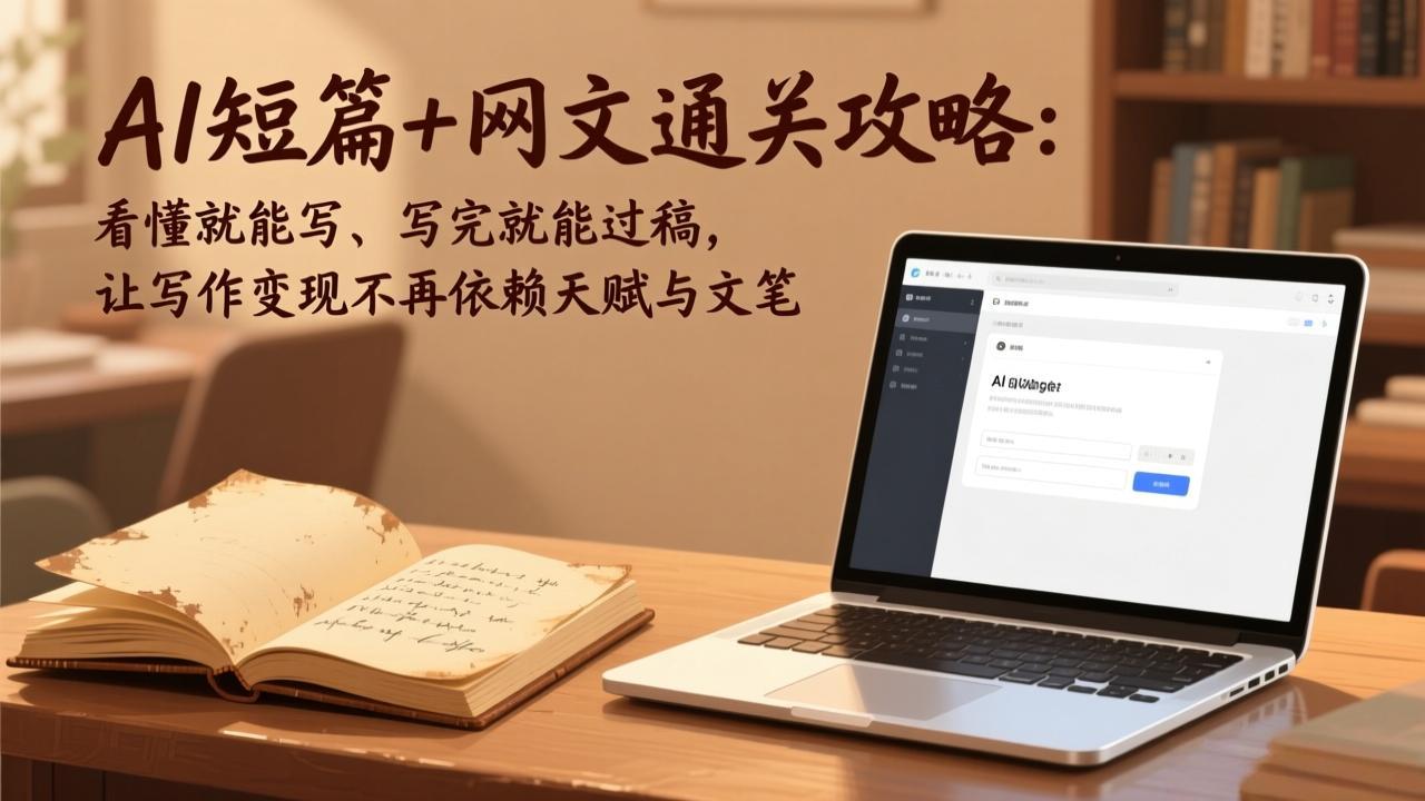 AI短篇+网文通关攻略：看懂就能写、写完就能过稿，让写作变现不再依赖天赋与文笔-心语项目网