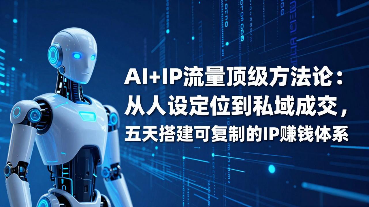 AI+IP顶级方法论：从人设定位到私域成交，五天搭建可复制的IP赚钱体系-心语项目网