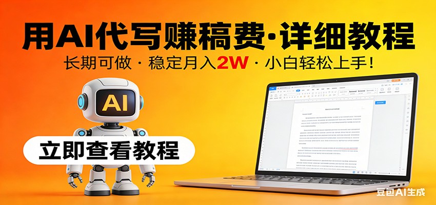 用AI代写赚稿费，详细教程，长期可做，稳定月入2W，小白轻松上手！-心语项目网