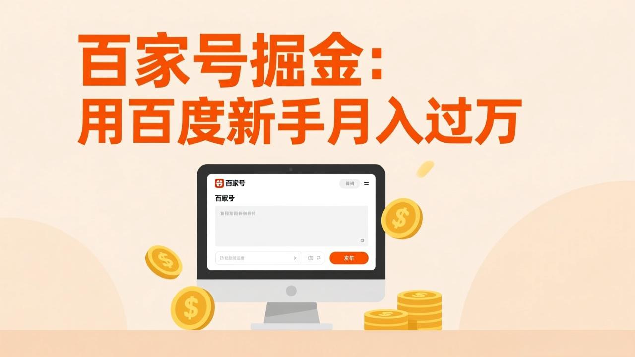百家号掘金：用百度新手月入过万，日入300，无需引流，全新手机搬砖项目-心语项目网