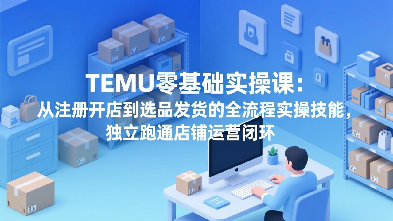 TEMU零基础实操课：从注册开店到选品发货的全流程实操技能，独立跑通店铺运营闭环-心语项目网