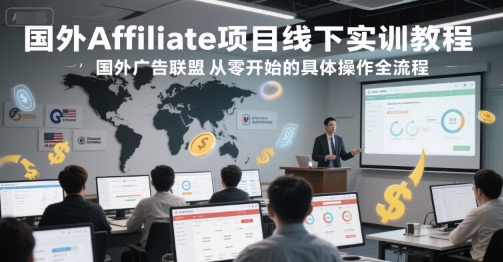 国外Affiliate项目线下实训教程，国外广告联盟从零开始的具体操作全流程-心语项目网