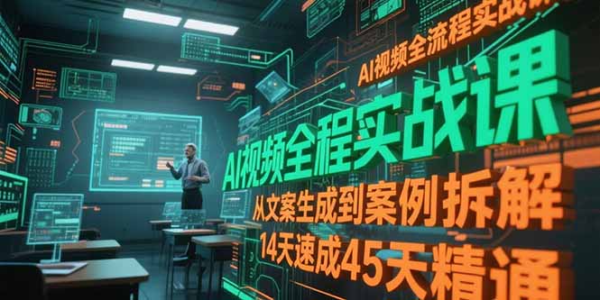 AI视频全流程实战课，从文案生成到案例拆解，14天速成45天精通-心语项目网