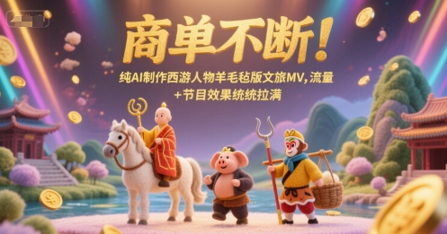 商单不断！纯AI制作西游人物羊毛毡版文旅MV，流量+节目效果统统拉满-心语项目网