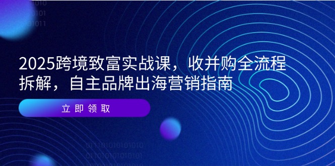 2025跨境致富实战课，收并购全流程拆解，自主品牌出海营销指南-心语项目网