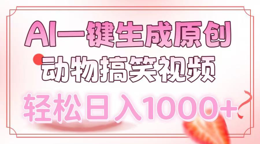 AI一键生成原创动物搞笑视频，轻松日入1000+-心语项目网