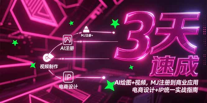 3天速成AI绘图+视频，MJ注册到商业应用，电商设计+IP统一实战指南-心语项目网