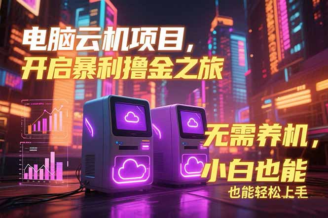 电脑云机项目 暴力撸金玩法，不需要养机 配置没有要求 单机100个窗口一…-心语项目网