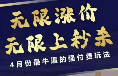 4月12号拼多多线上课，无限涨价，无限上秒杀，4月份最牛逼的强付费玩法-心语项目网