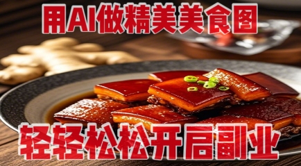 用AI做精美美食图，无需专业设备拍摄，轻轻松松开启副业-心语项目网