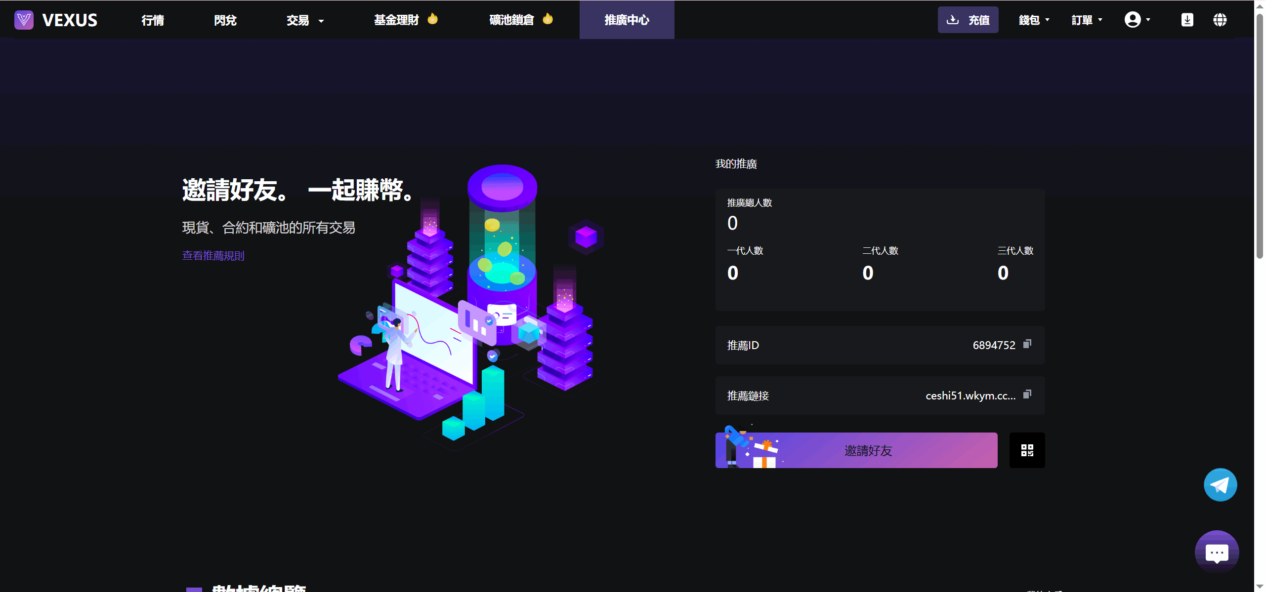 Vexus多语言虚拟货币交易所/java交易所源码/模拟账户+现货交易+永续合约+交割合约+基金理财+锁仓挖矿+质押贷款+闪兑-心语项目网