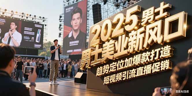 2025男士美业新风口，趋势定位加爆款打造，短视频引流直播促销-心语项目网