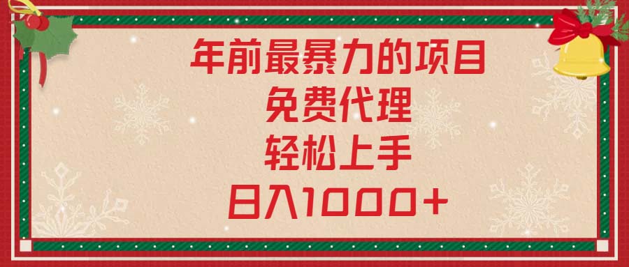 年前最暴力的项目，免费代理，轻松上手，日入1000+-心语项目网
