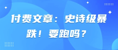 付费文章：史诗级暴跌！要跑吗？-心语项目网