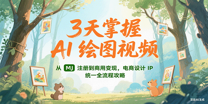 3天掌握AI绘图视频，从MJ 注册到商用变现，电商设计IP统一全流程攻略-心语项目网