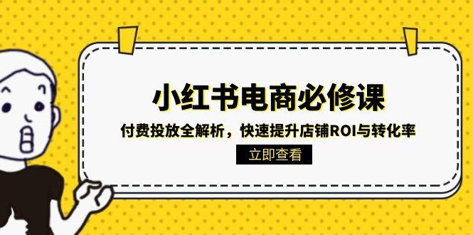 小红书电商必修课：付费投放全解析，快速提升店铺ROI与转化率-心语项目网