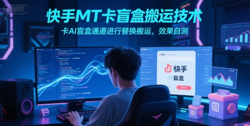快手MT卡盲盒搬运技术，卡AI盲盒通道进行替换搬运，效果自测-心语项目网