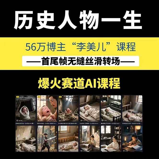 图片[1]-AI历史人物短视频创作，含IP打造、首尾帧无缝转场、智能体视频制作等核心教学内容-心语项目网