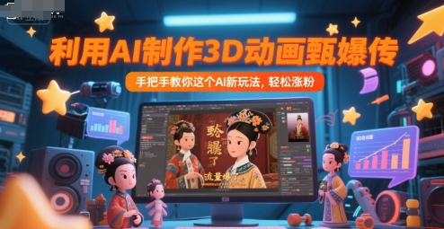 利用AI制作3D动画甄嬛传，流量爆了，手把手教你这个AI新玩法，轻松涨粉-心语项目网